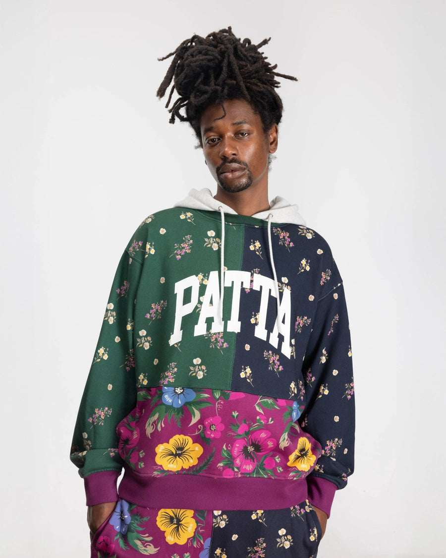 Patta Floral Patchwork Hooded Sweater (Multi) - Patta