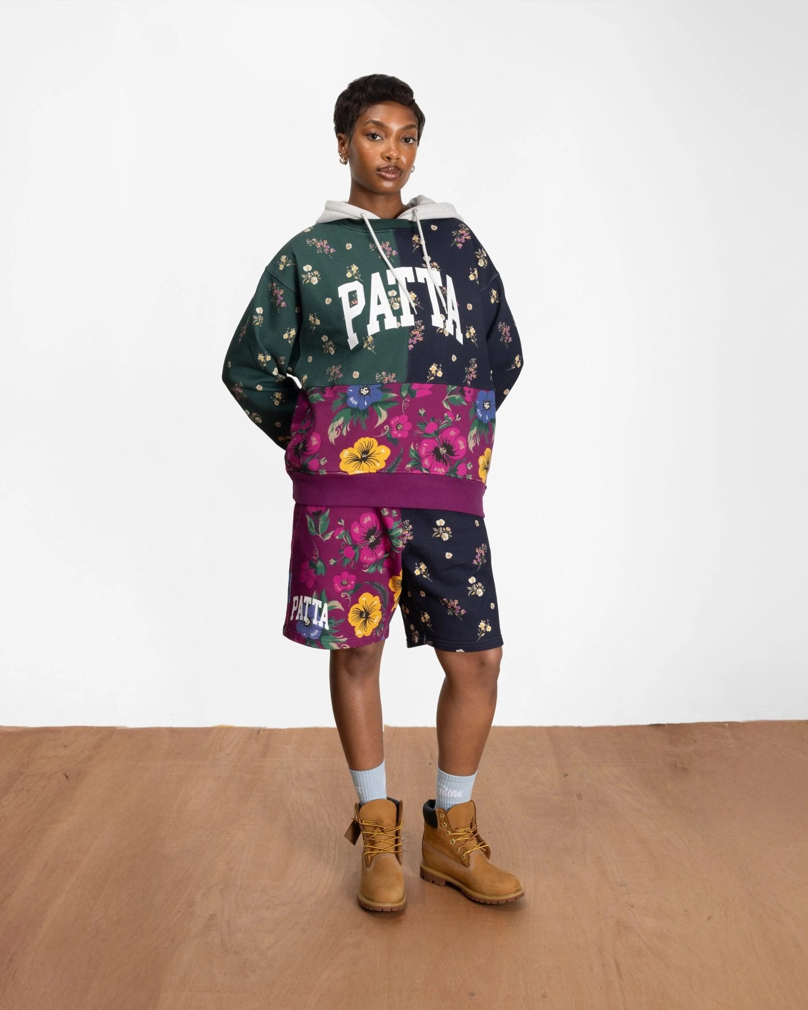 Patta Floral Patchwork Shorts (Multi) - Patta