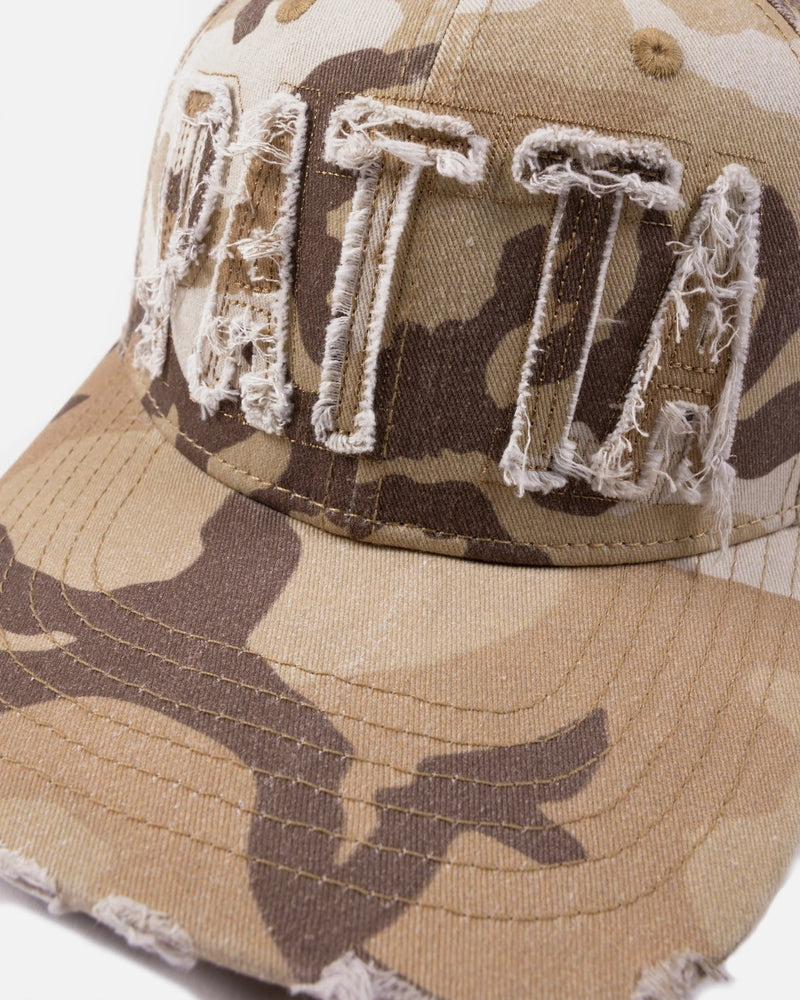 Patta Frayed Woodland Camo Sports Cap (Sand Dollar) - Patta
