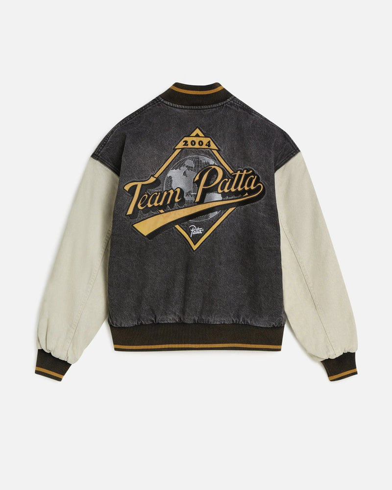 Patta Homerun Denim Varsity Jacket (Black) - Patta