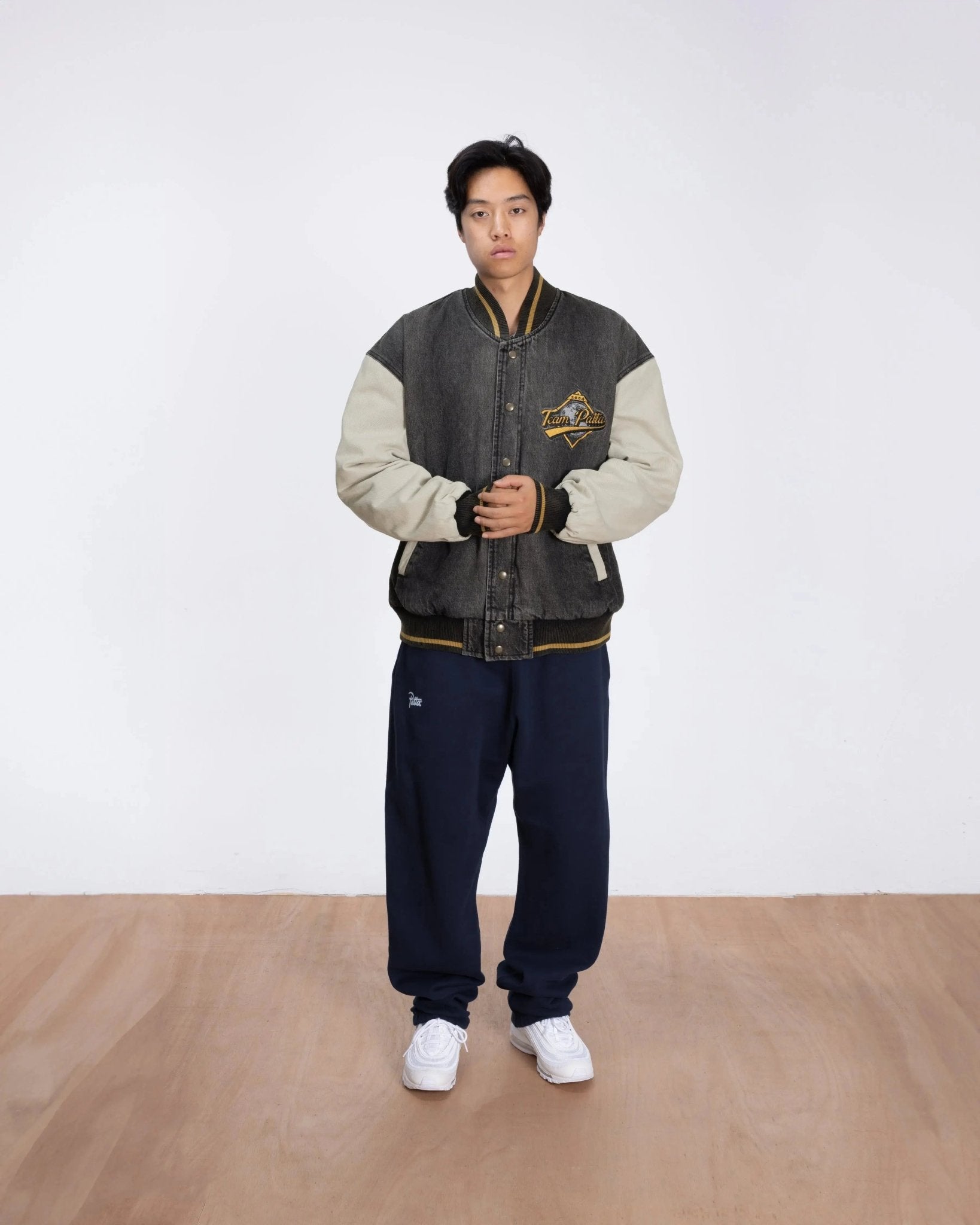 Patta Homerun Denim Varsity Jacket (Black) - Patta