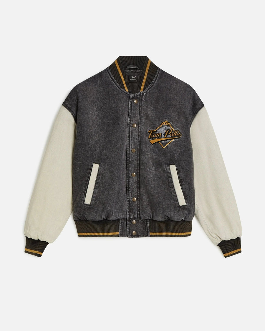 Patta Homerun Denim Varsity Jacket (Black) - Patta