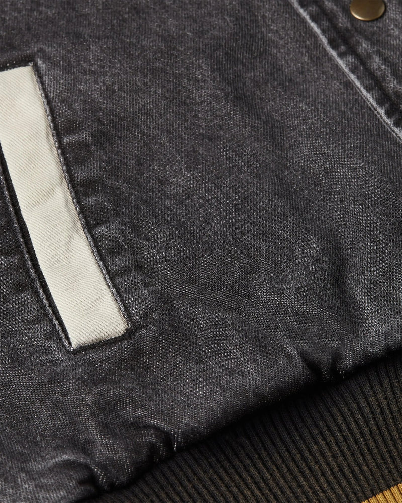 Patta Homerun Denim Varsity Jacket (Black) - Patta