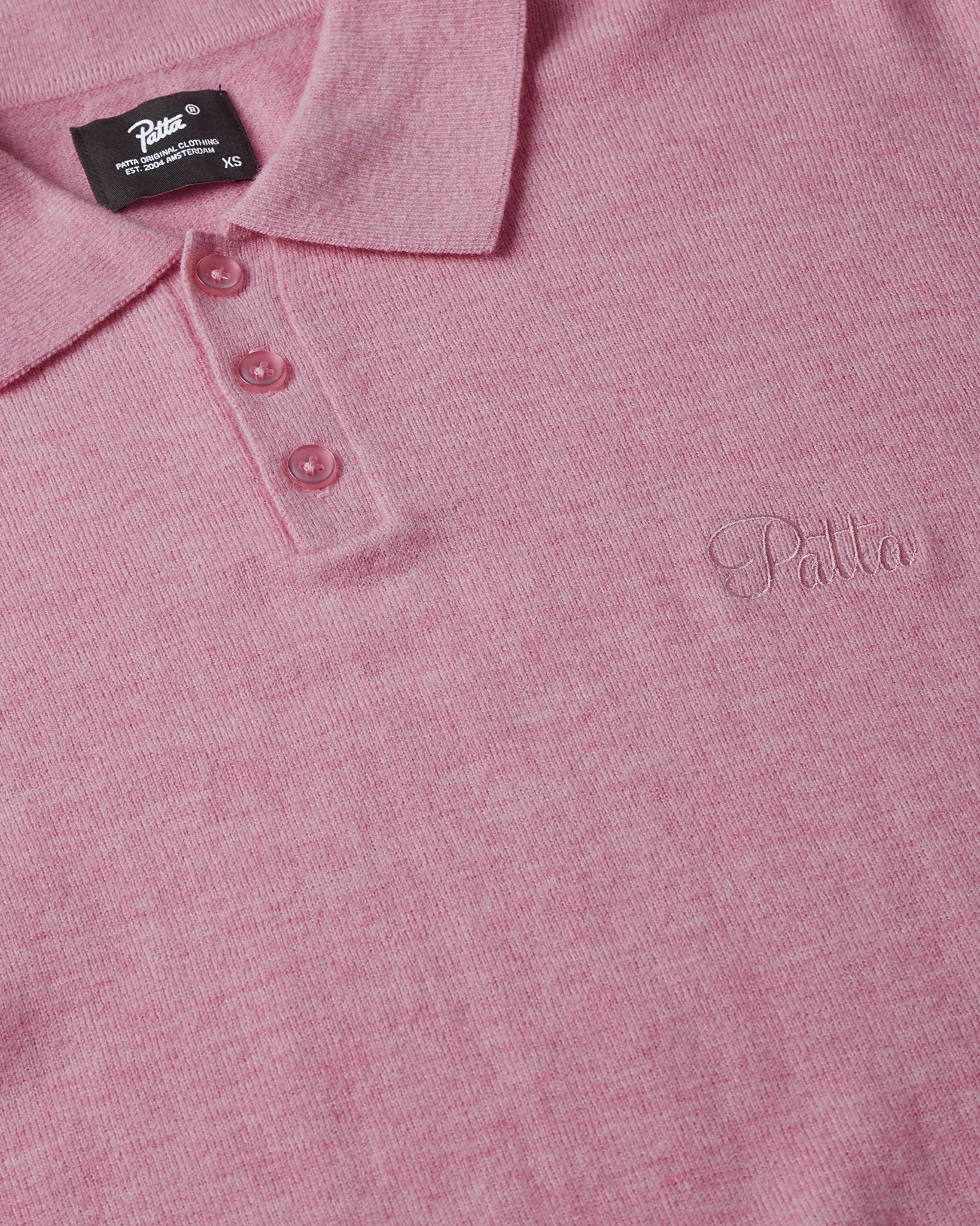 Patta Knitted Wool Longsleeve Polo Shirt (Very Berry ) - Patta