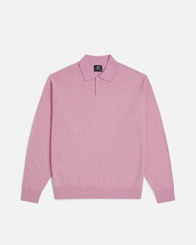 Patta Knitted Wool Longsleeve Polo Shirt (Very Berry ) - Patta