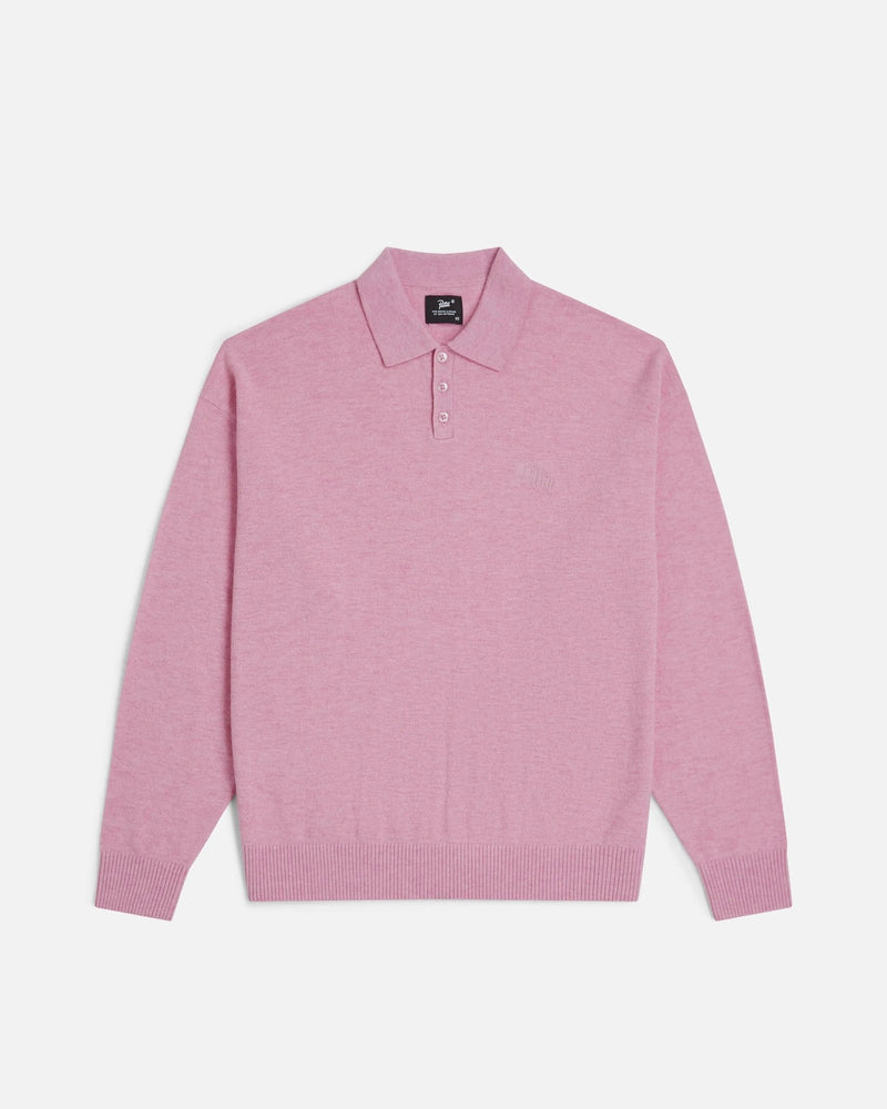 Patta Knitted Wool Longsleeve Polo Shirt (Very Berry ) - Patta