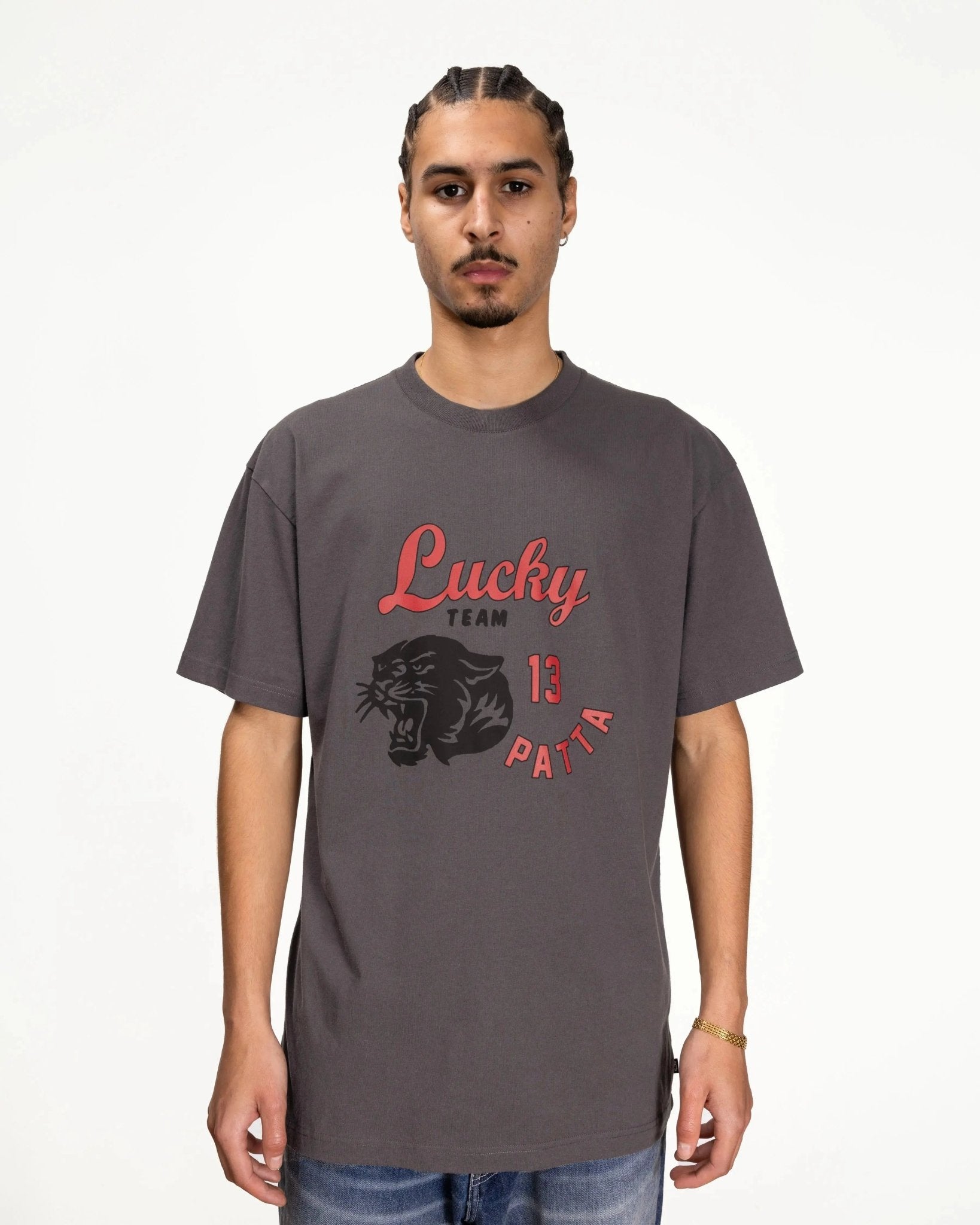 Patta Lucky Team T-Shirt (Forged Iron) - Patta