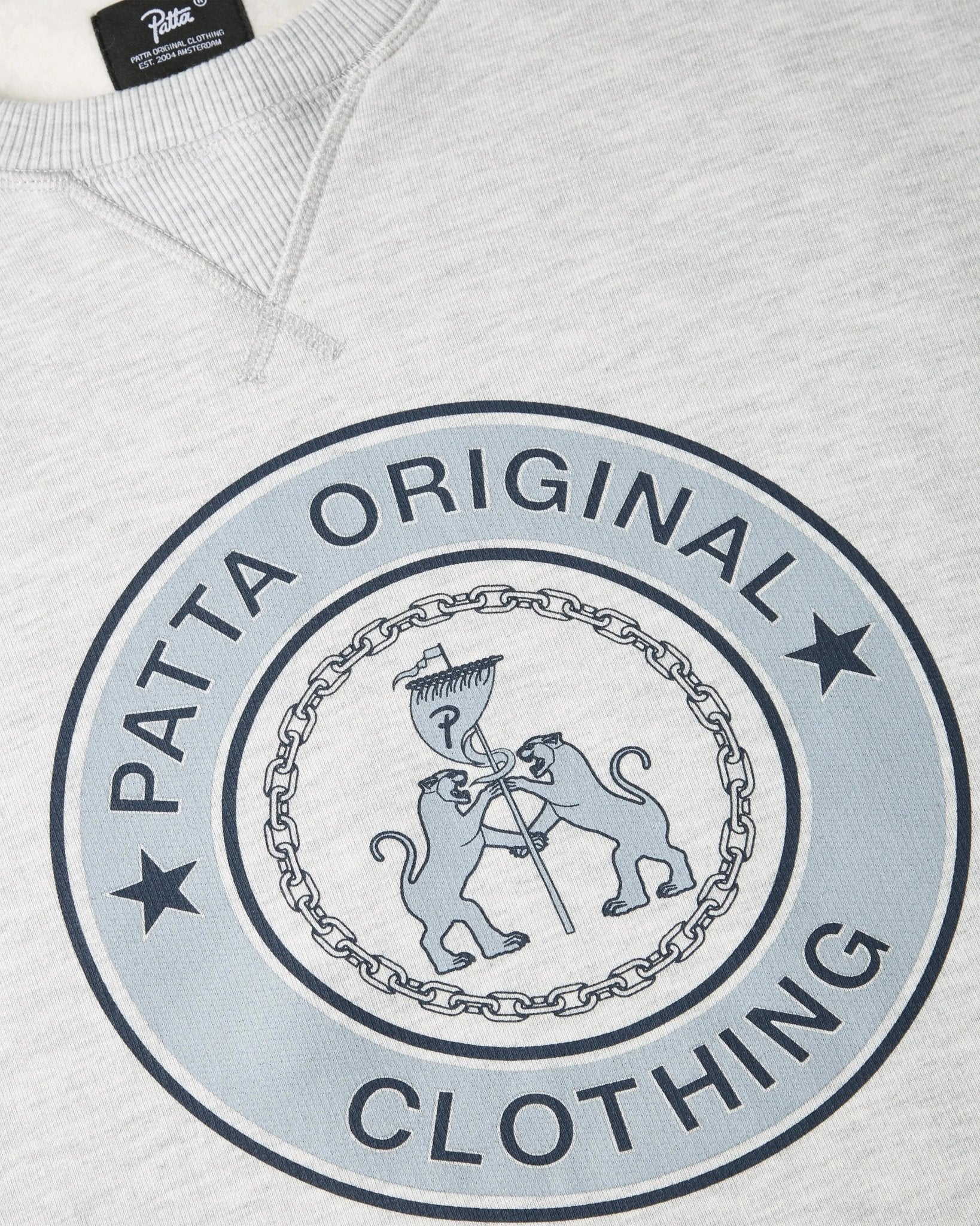 Patta Marina Crewneck Sweater (Light Grey Melange) - Patta