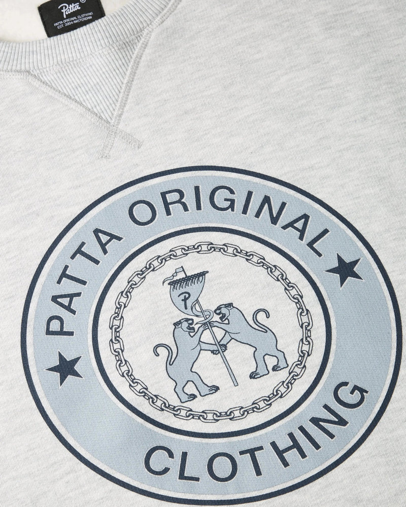 Patta Marina Crewneck Sweater (Light Grey Melange) - Patta