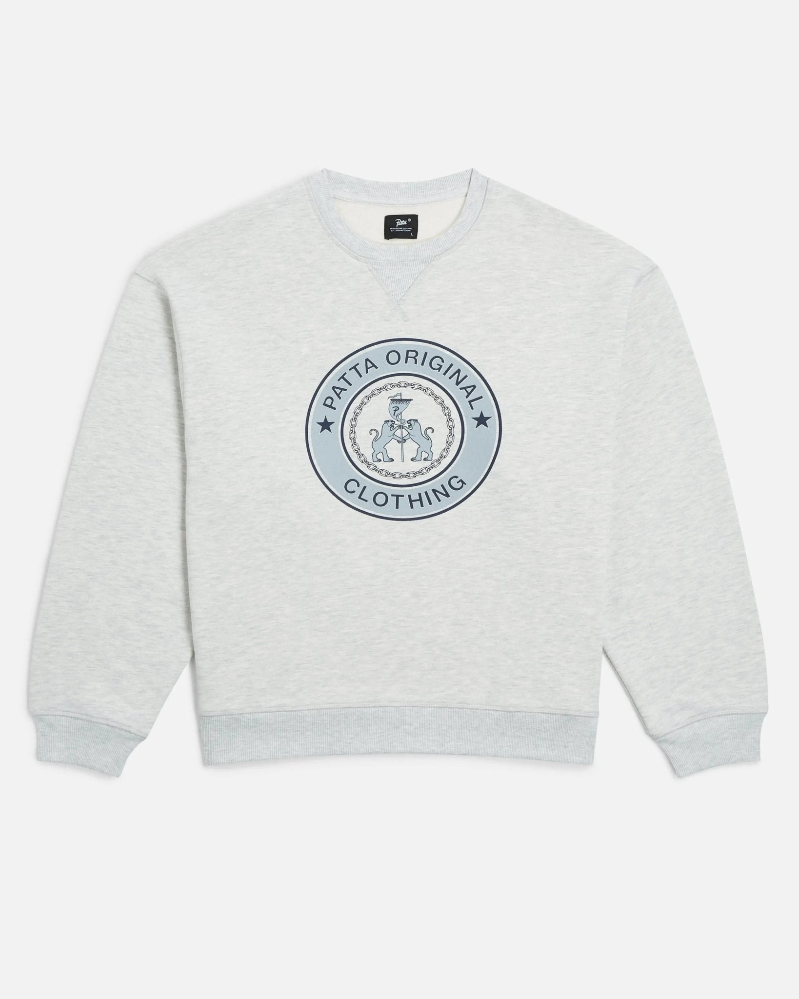 Patta Marina Crewneck Sweater (Light Grey Melange) - Patta