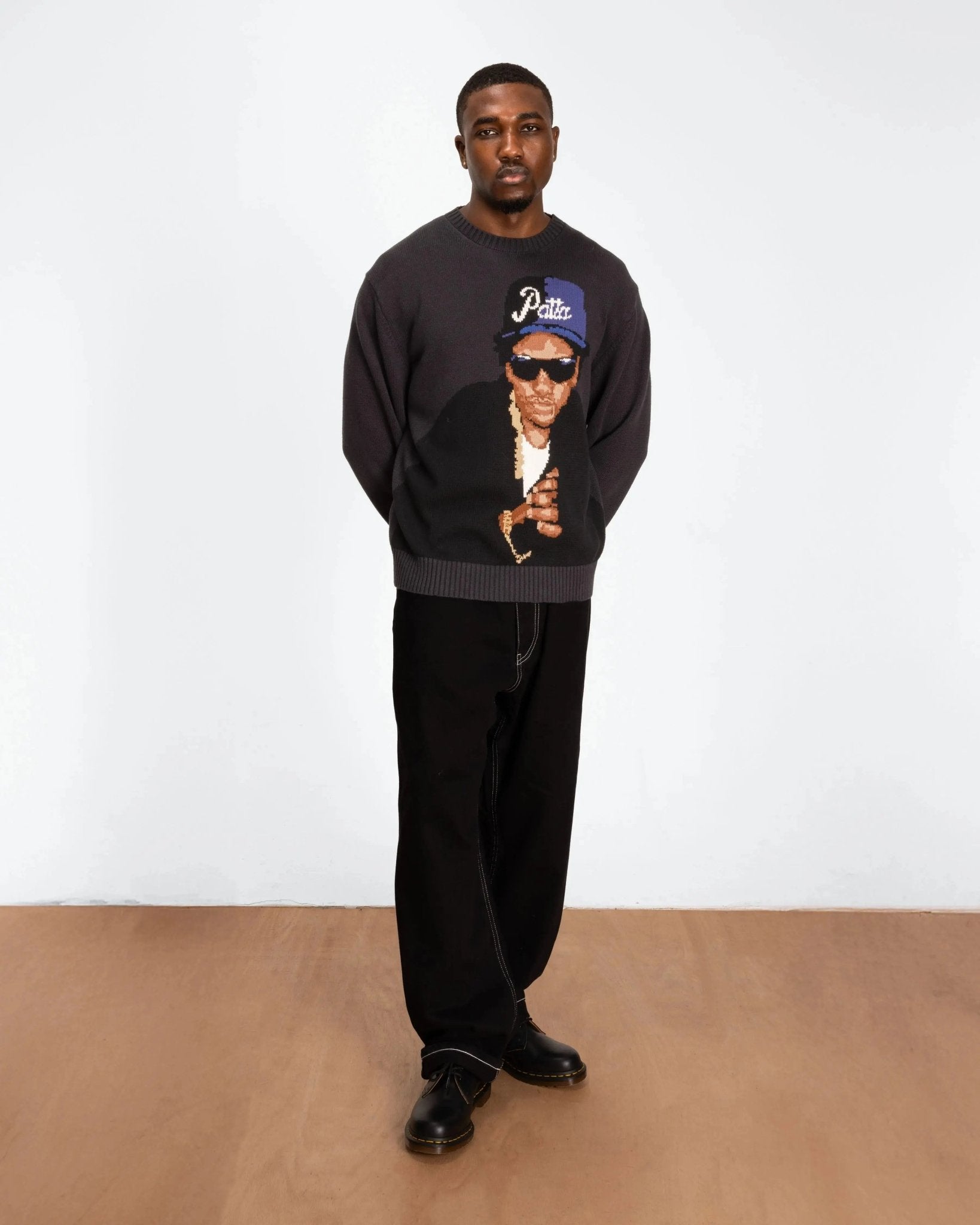 Patta Old School Knitted Sweater (Moonless Night) - Patta