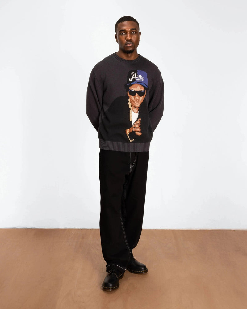 Patta Old School Knitted Sweater (Moonless Night) - Patta