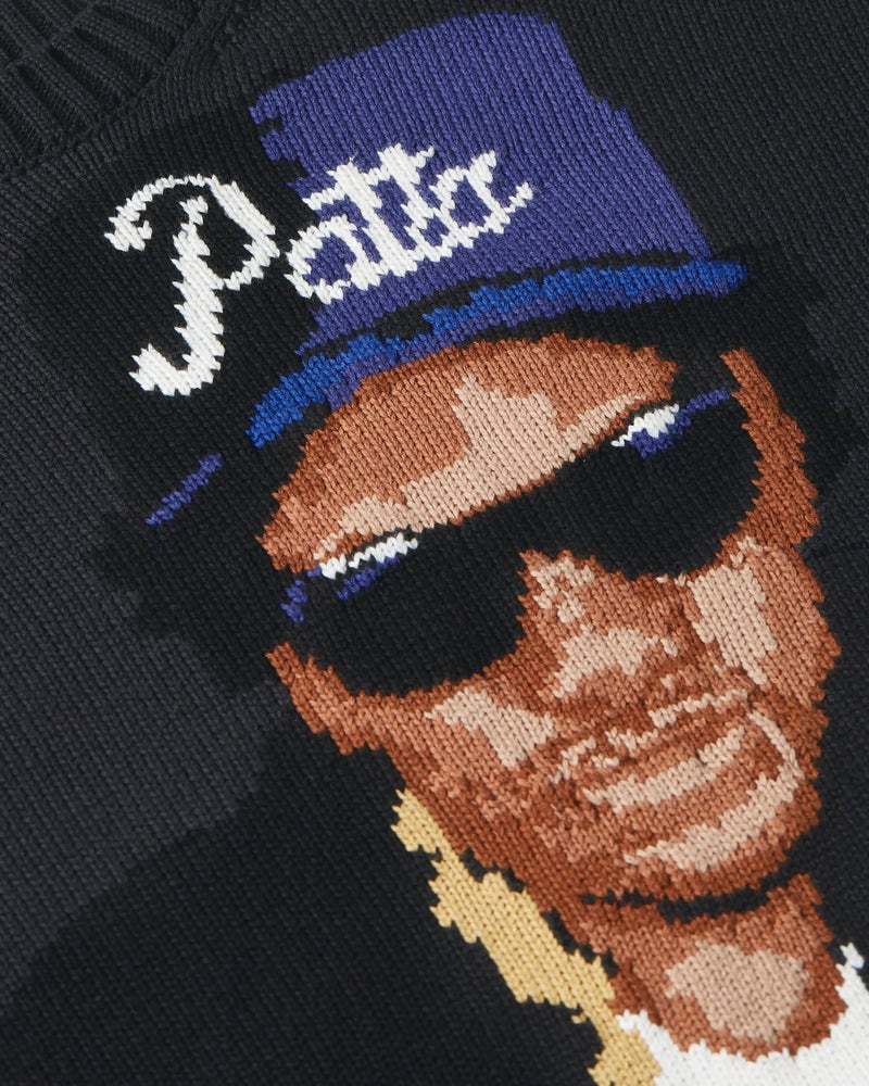 Patta Old School Knitted Sweater (Moonless Night) - Patta