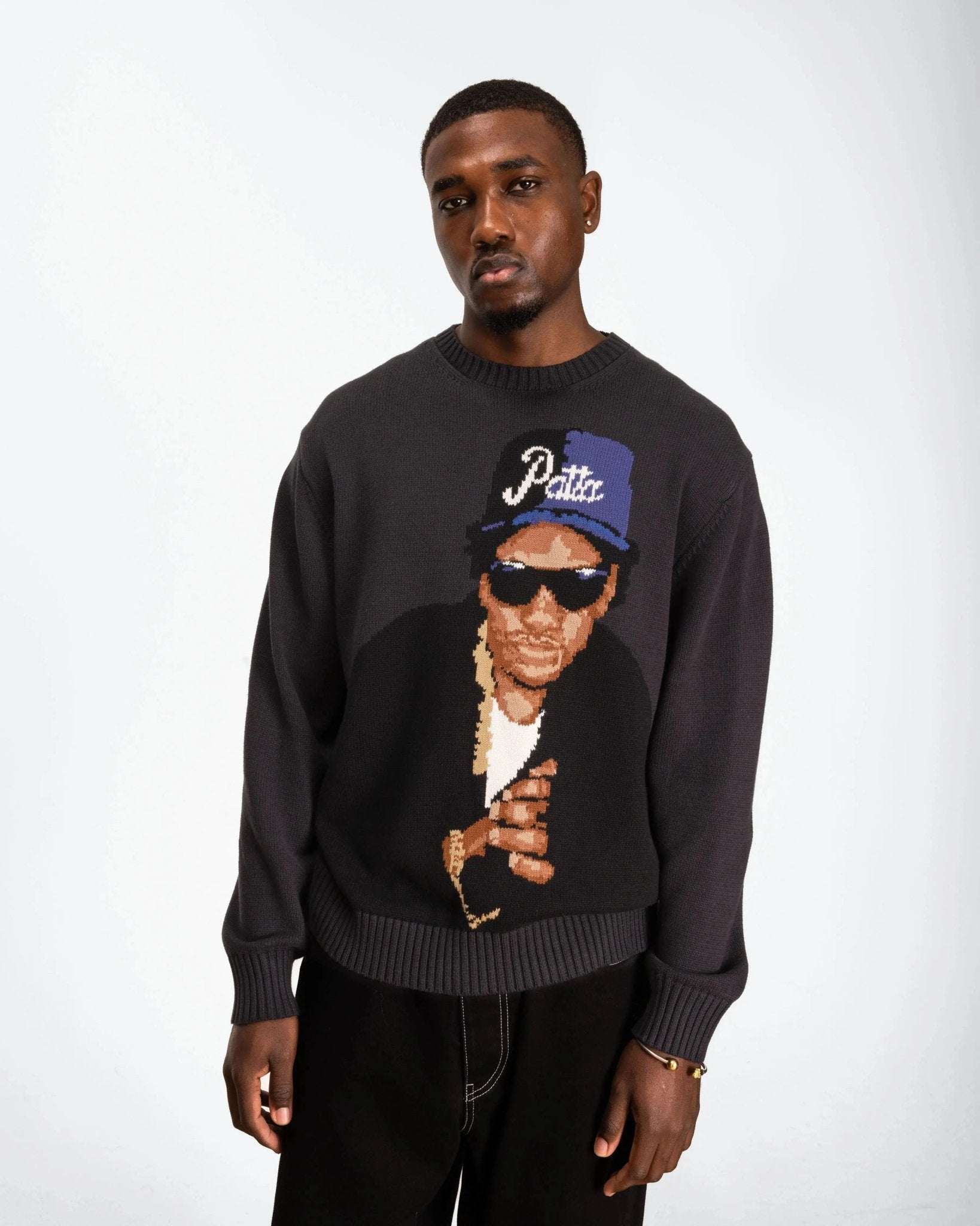 Patta Old School Knitted Sweater (Moonless Night) - Patta