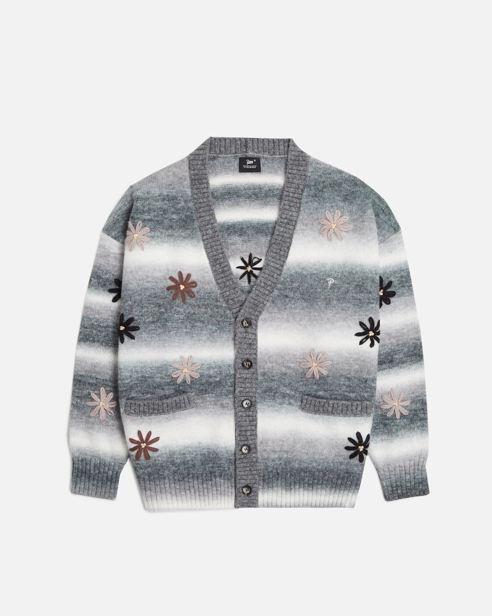 Patta Peace & Love Knitted Cardigan (Forged Iron) - Patta