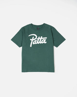 Patta Script Logo Kids T-Shirt (Bistro Green) - Patta