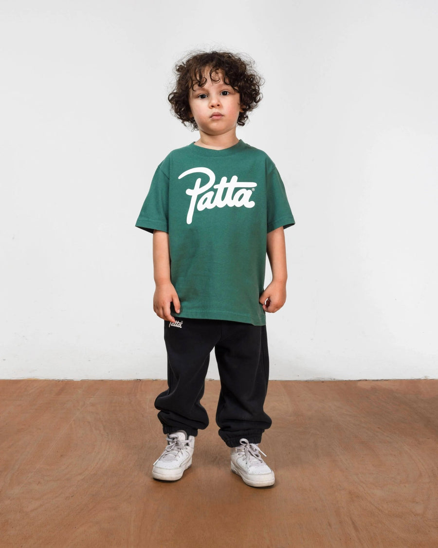 Patta Script Logo Kids T-Shirt (Bistro Green) - Patta