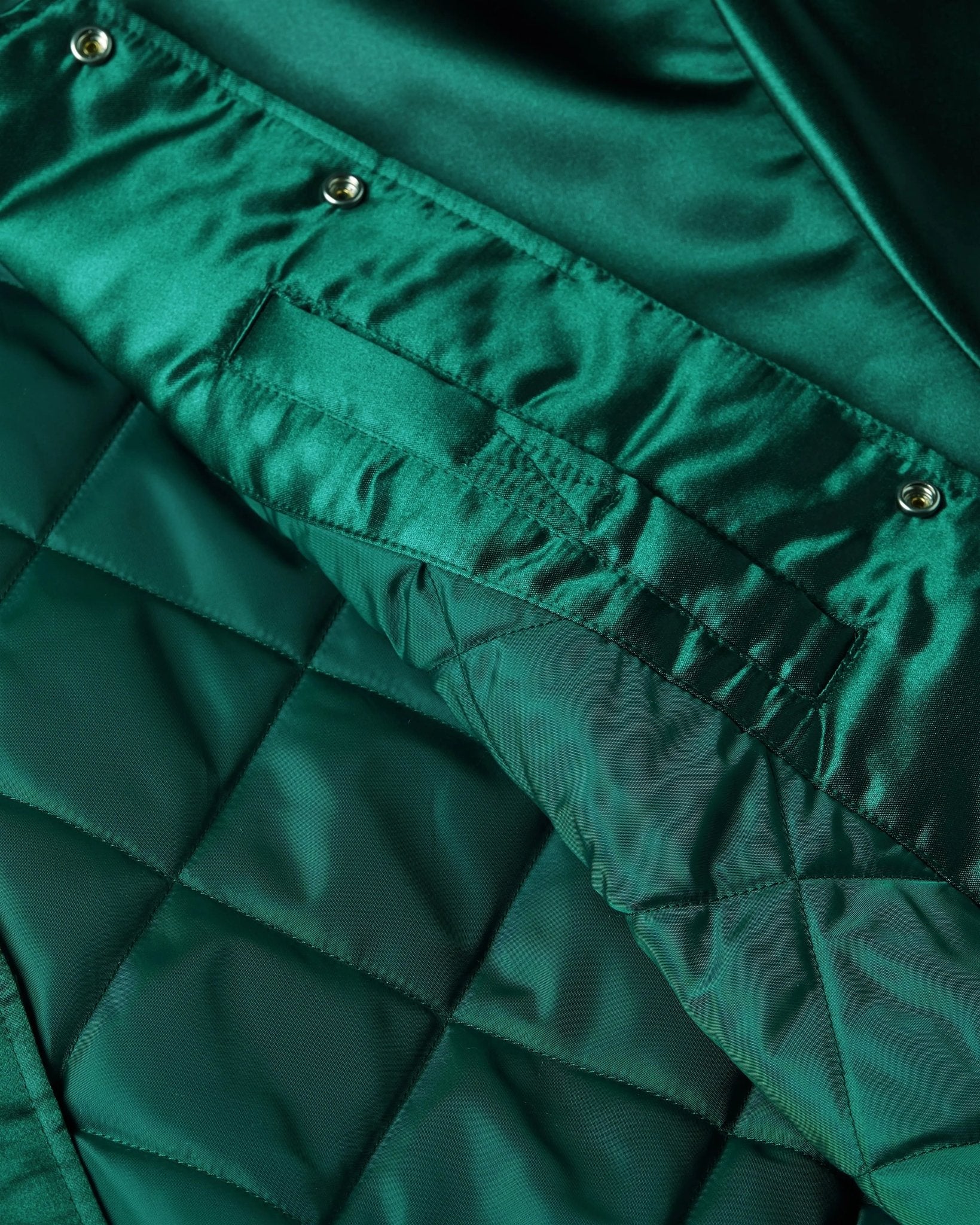 Patta Script Logo Satin Varsity Jacket (Bistro Green) - Patta