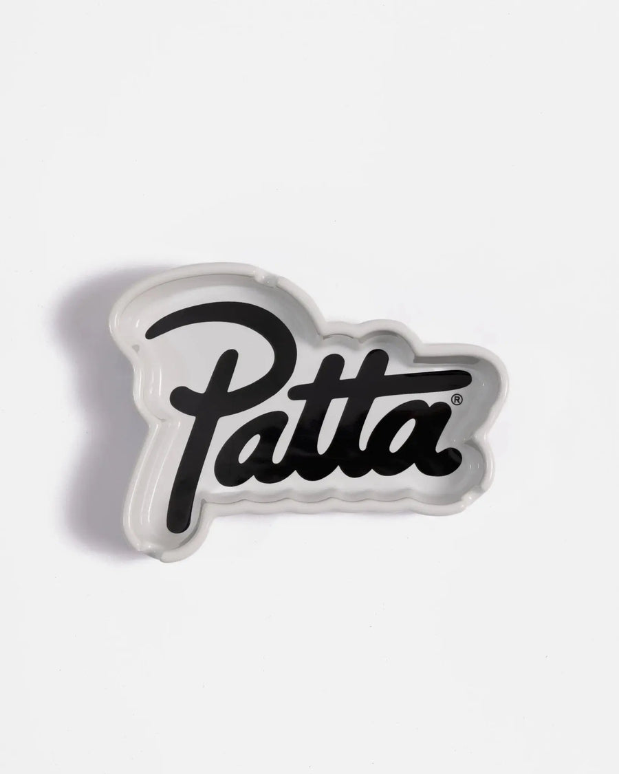 Patta Script Logo Shaped Ashtray (White/Black) - Patta