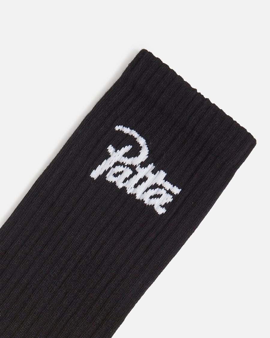 Patta Script Logo Sport Socks (2 - Pack) (Black) - Patta