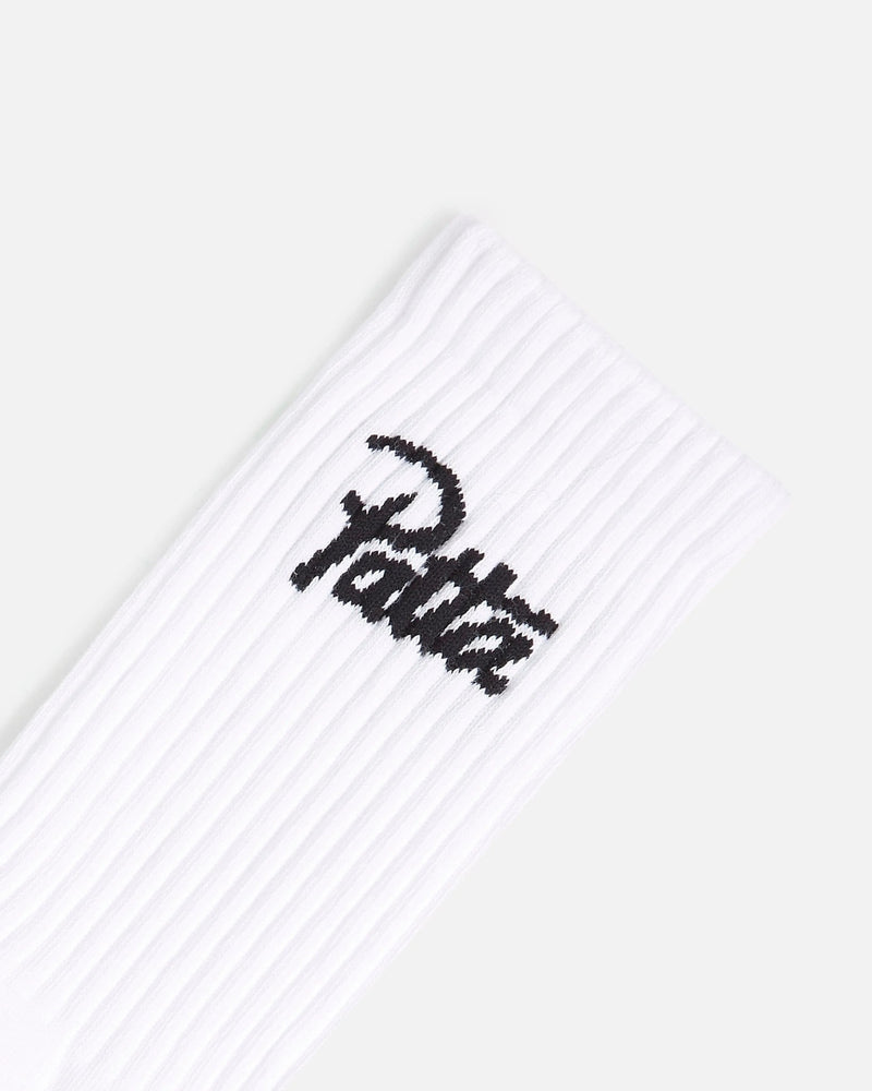 Patta Script Logo Sport Socks (2 - Pack) (White) - Patta