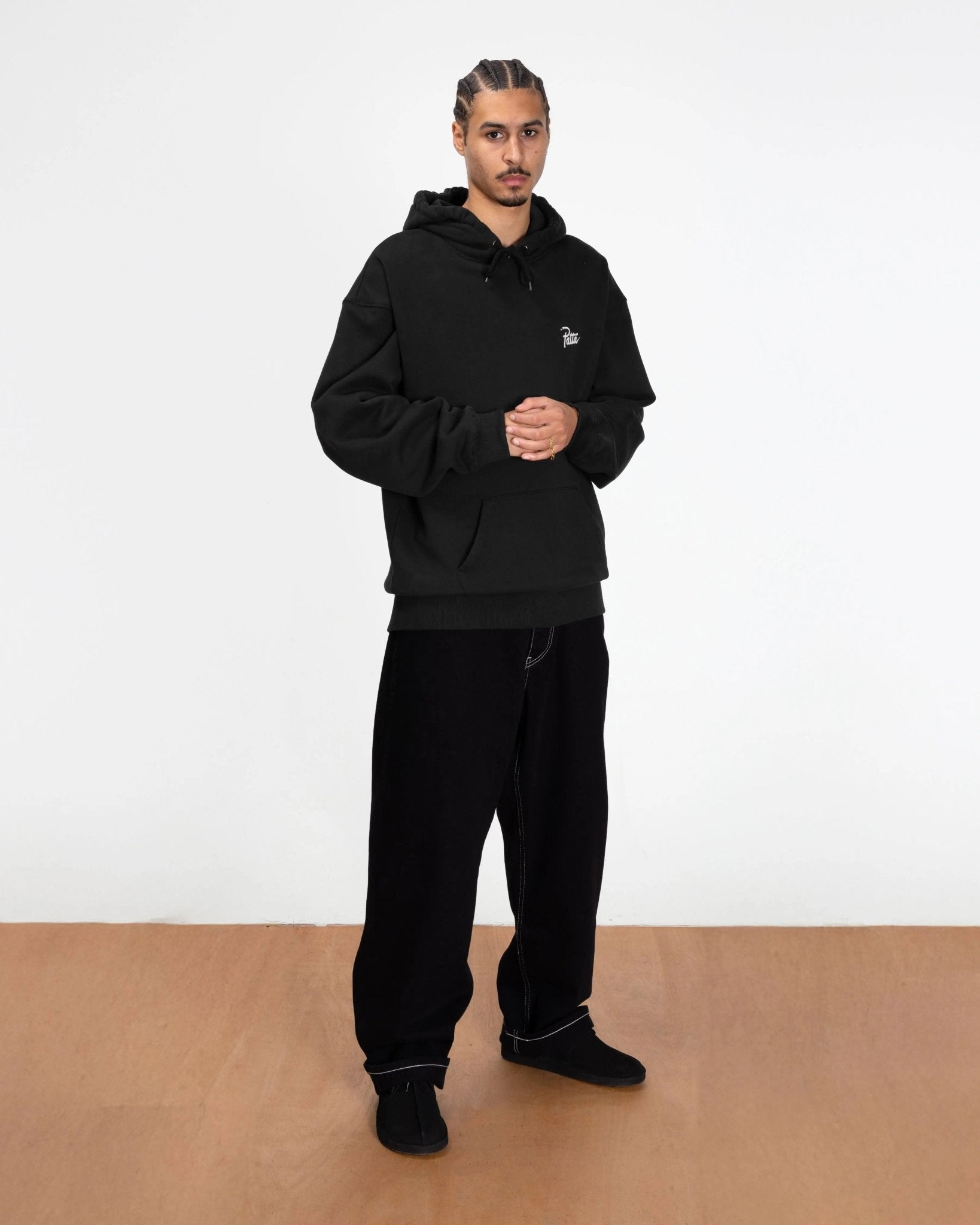 Patta Snake Heart Boxy Hooded Sweater (Black) - Patta