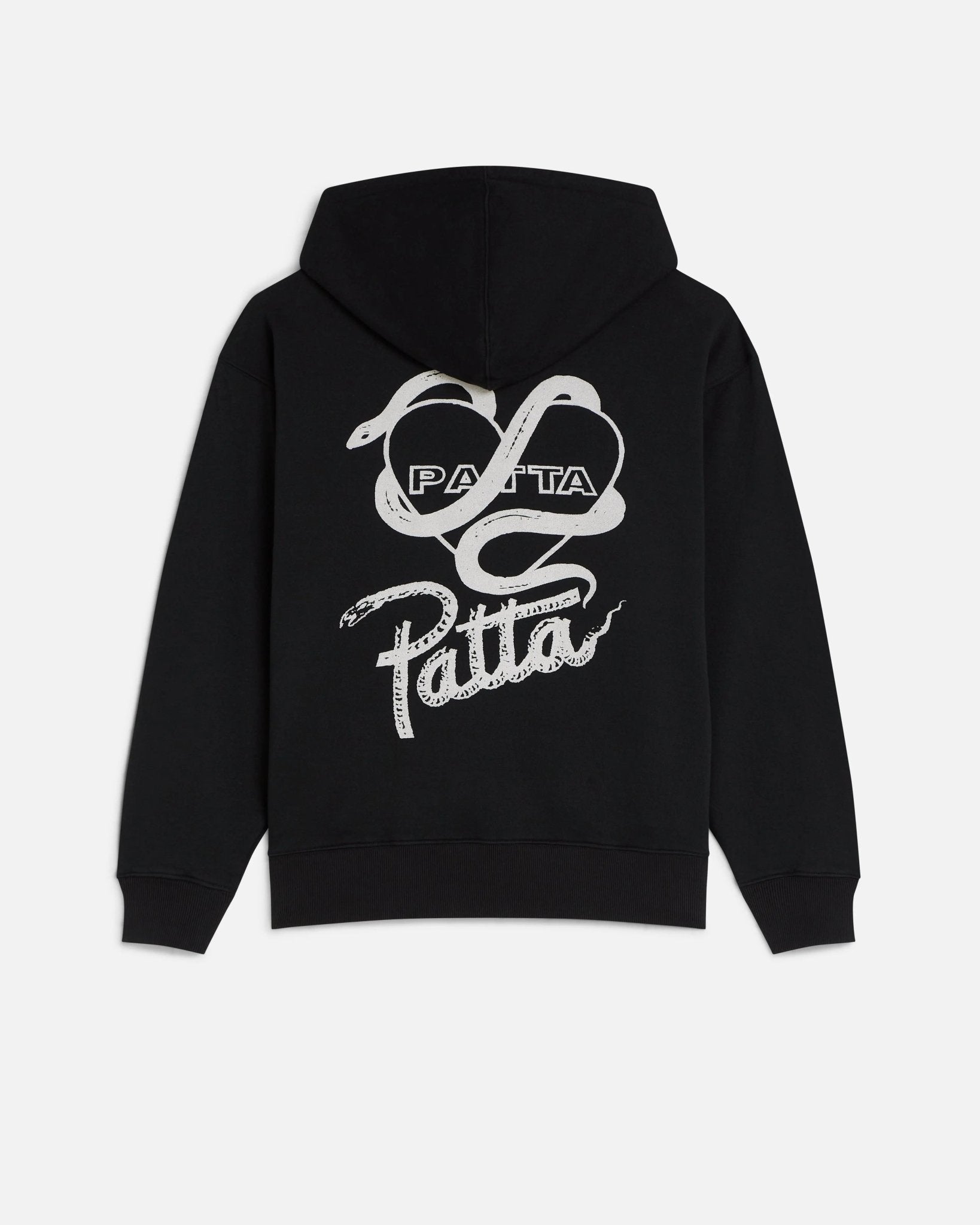 Patta Snake Heart Boxy Hooded Sweater (Black) - Patta