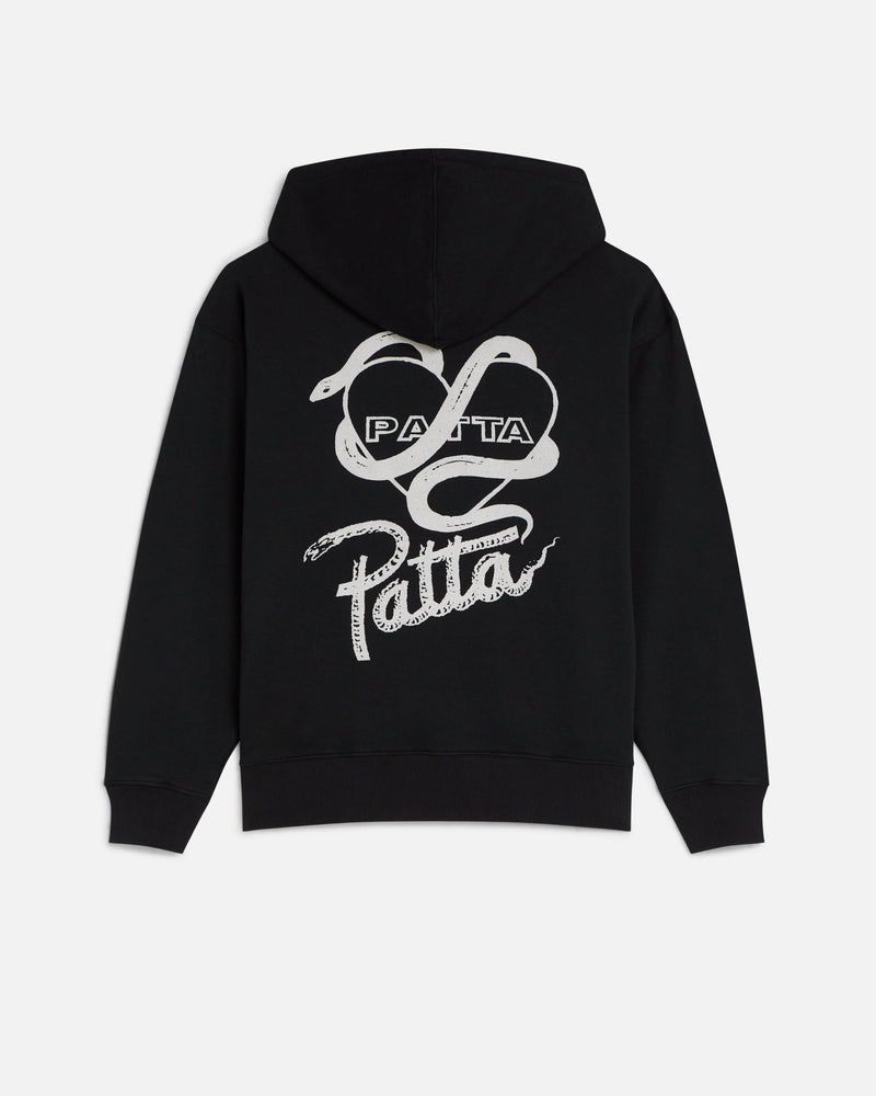 Patta Snake Heart Boxy Hooded Sweater (Black) - Patta