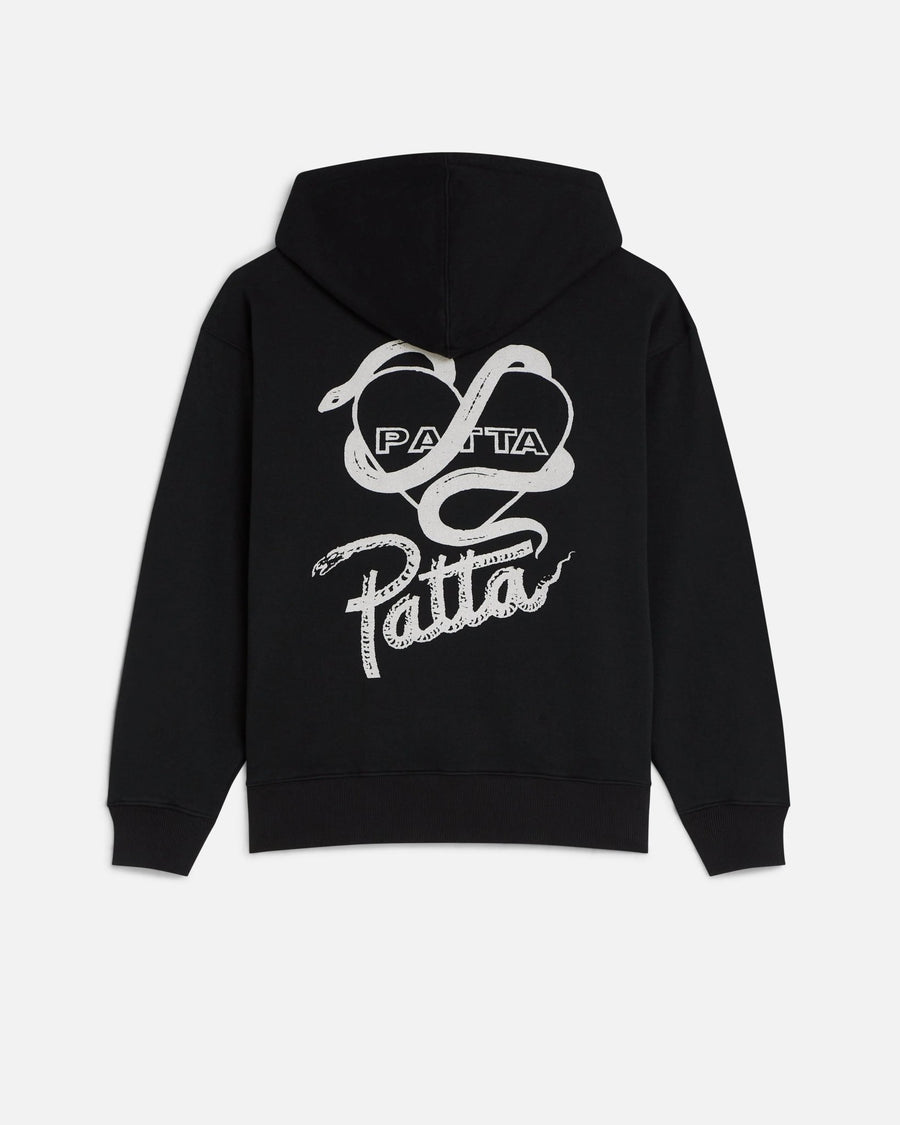 Patta Snake Heart Boxy Hooded Sweater (Black) - Patta
