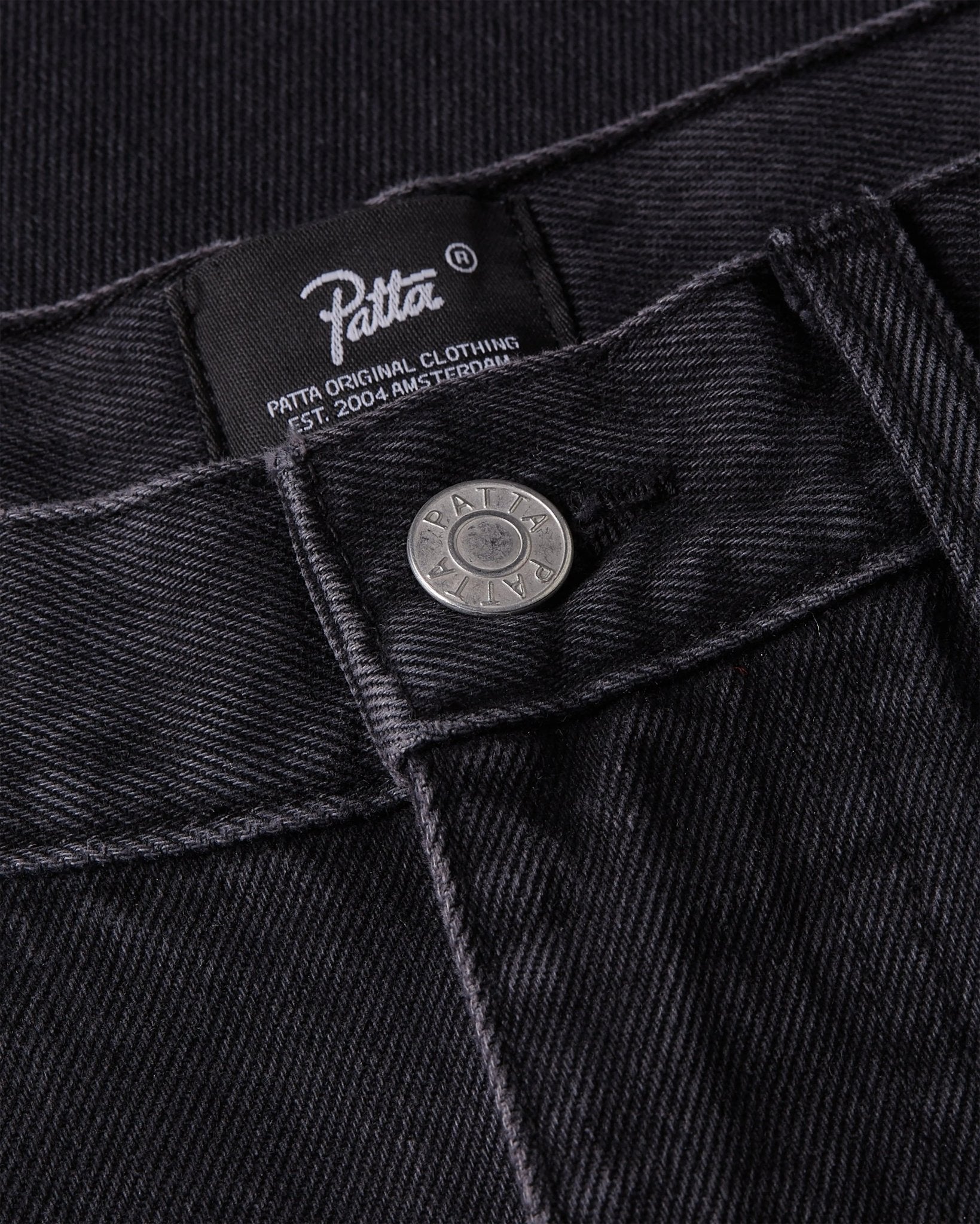 Patta Stonewash Baggy Denim Pants (Black) - Patta