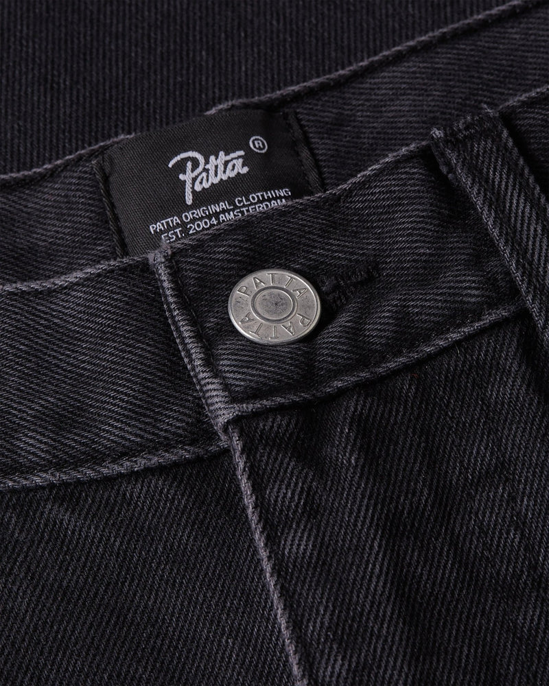 Patta Stonewash Baggy Denim Pants (Black) - Patta