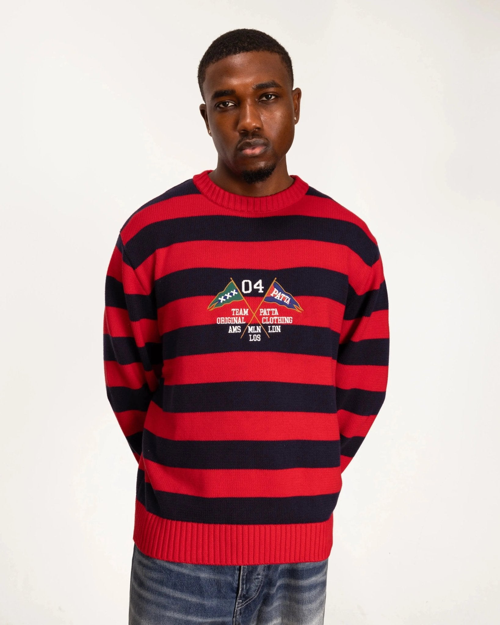 Patta Striped Flag Knitted Sweater (Multi) - Patta