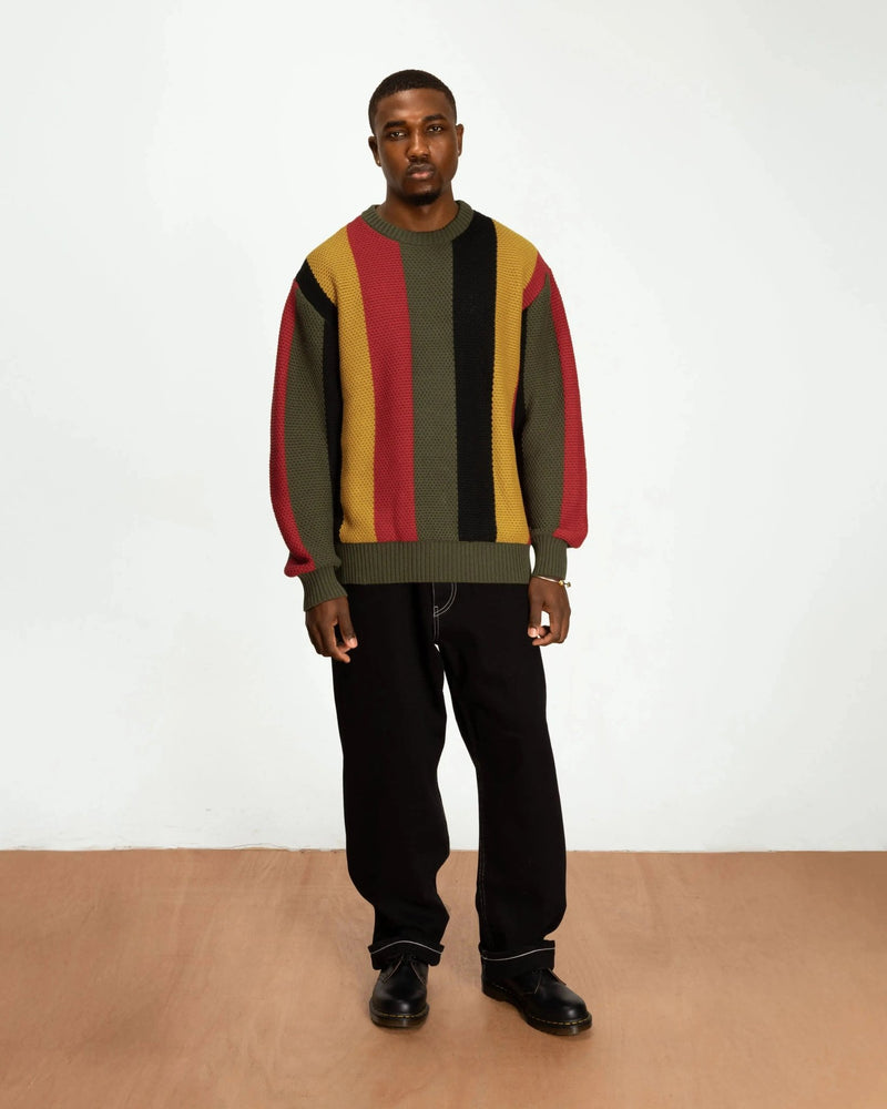 Patta Striped Honeycomb Knitted Sweater (Multi) - Patta