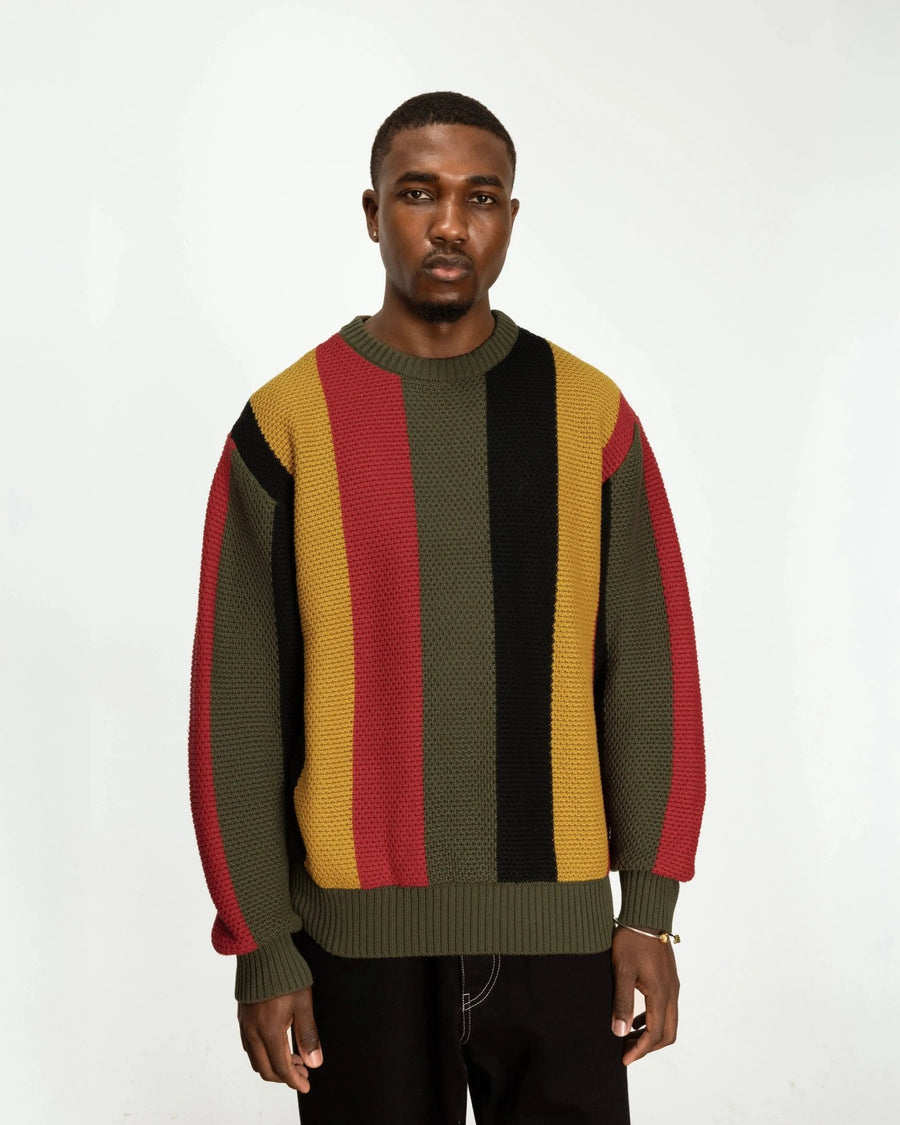 Patta Striped Honeycomb Knitted Sweater (Multi) - Patta