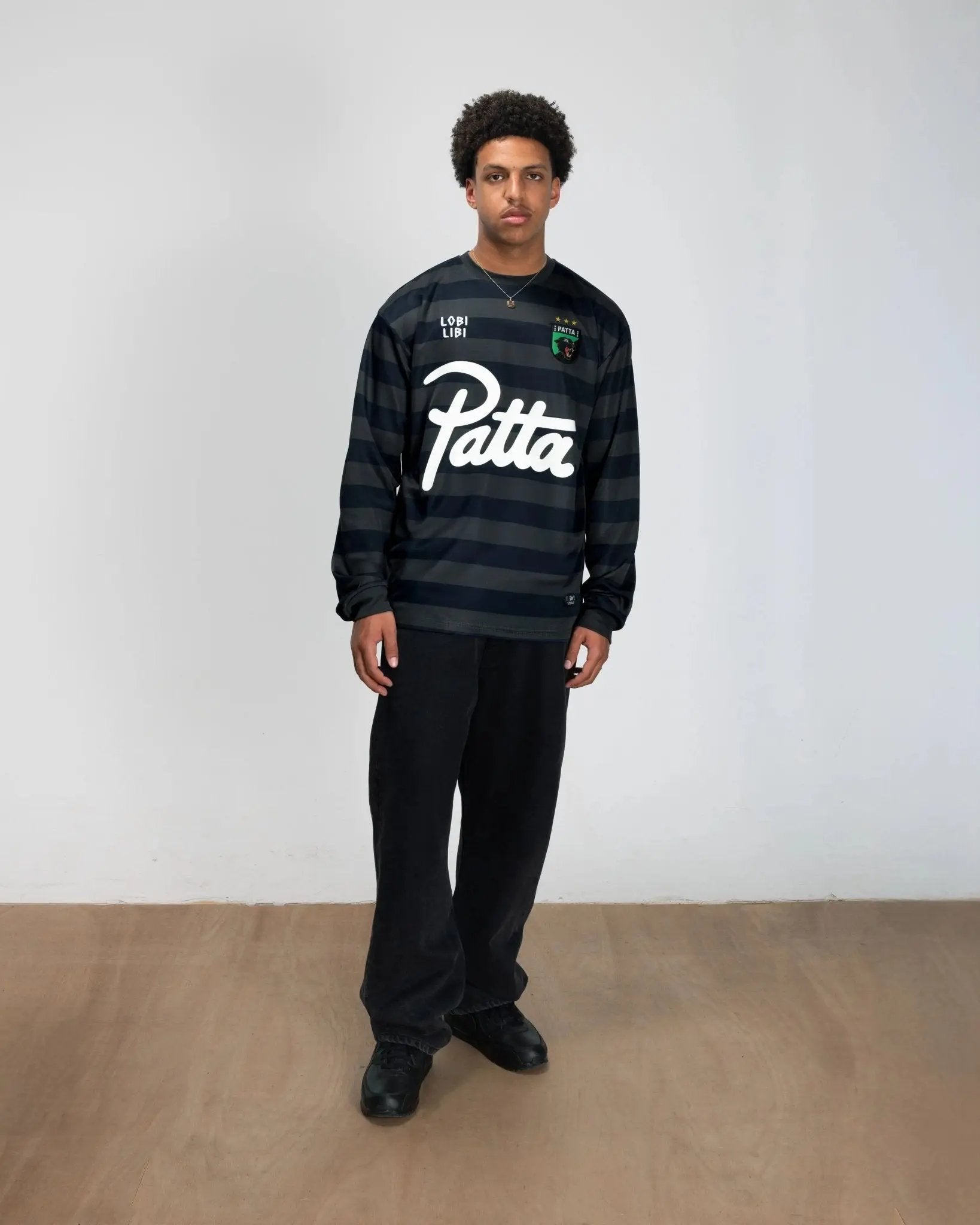 Patta Striped Longsleeve Football Jersey (Forged Iron) - Patta