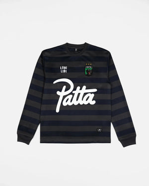 Patta Striped Longsleeve Football Jersey (Forged Iron) - Patta