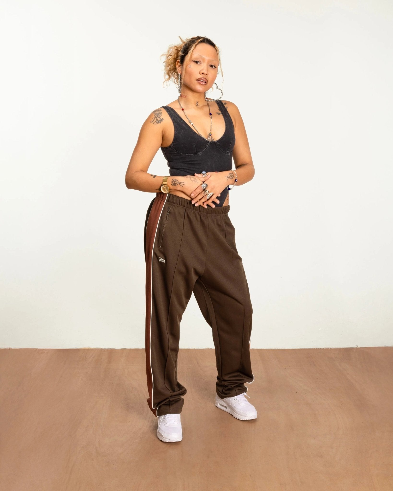 Patta Tricot Straight Track Pants (Chestnut) - Patta