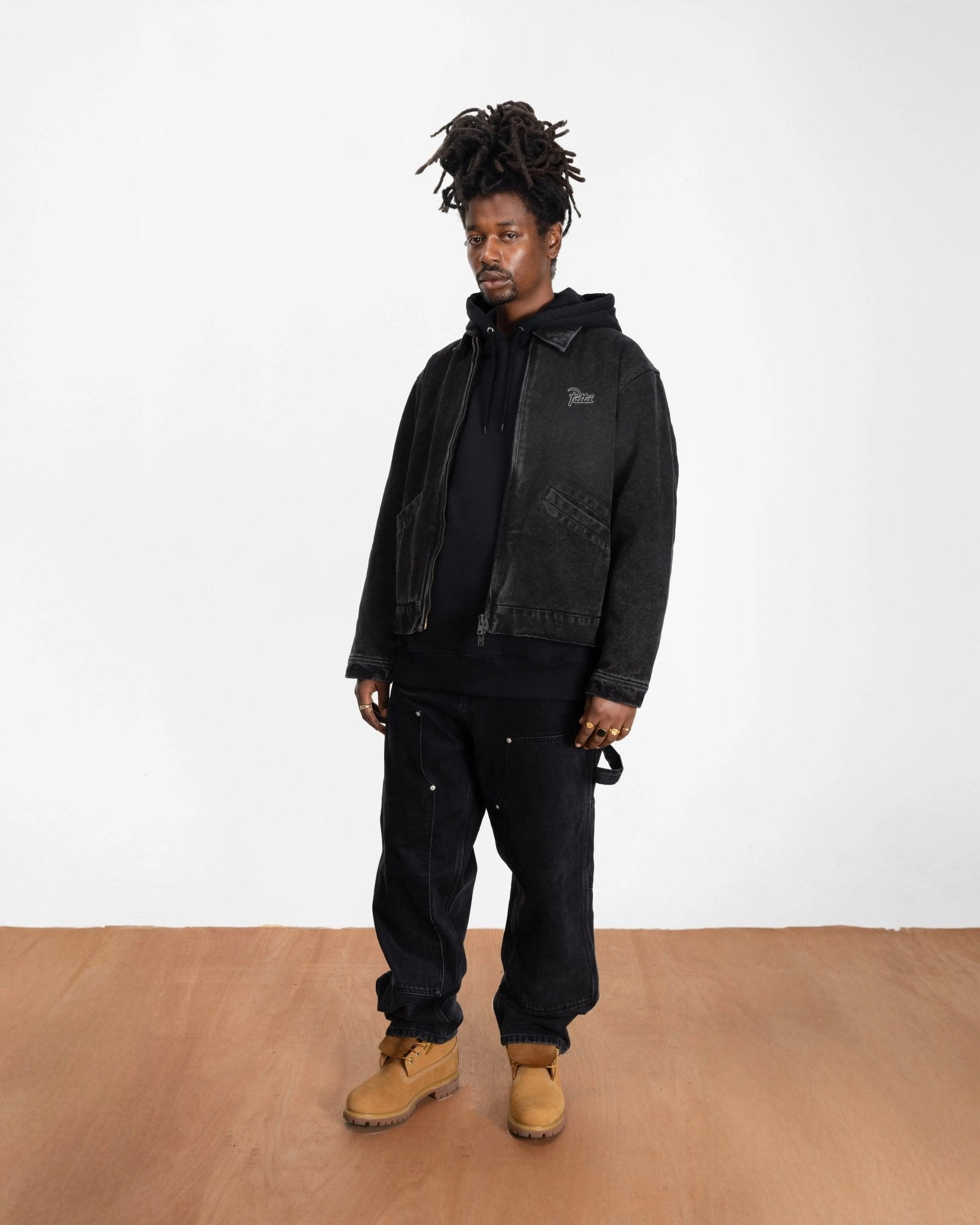 Patta Washed Canvas Jacket (Black) - Patta