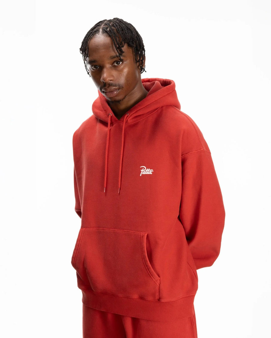 Patta Washed Classic Hooded Sweater (Haute Red) - Patta