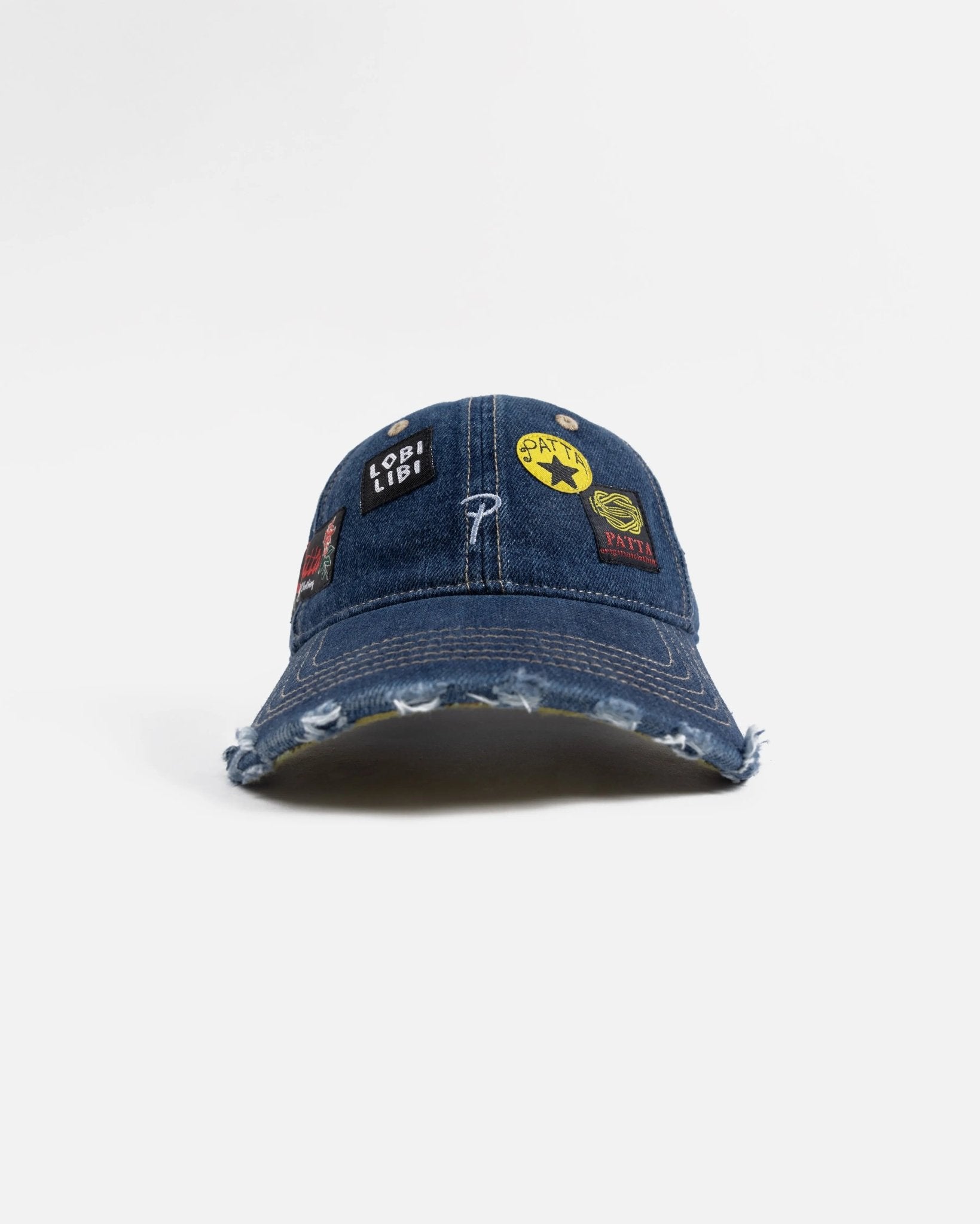 Patta Whole Lotta Labels Denim Cap (Light Blue Denim) - Patta