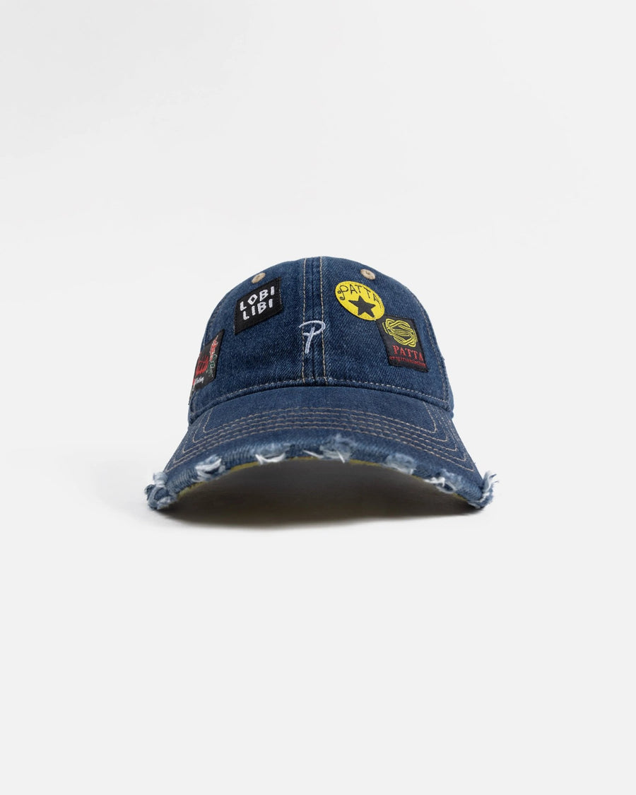 Patta Whole Lotta Labels Denim Cap (Light Blue Denim) - Patta