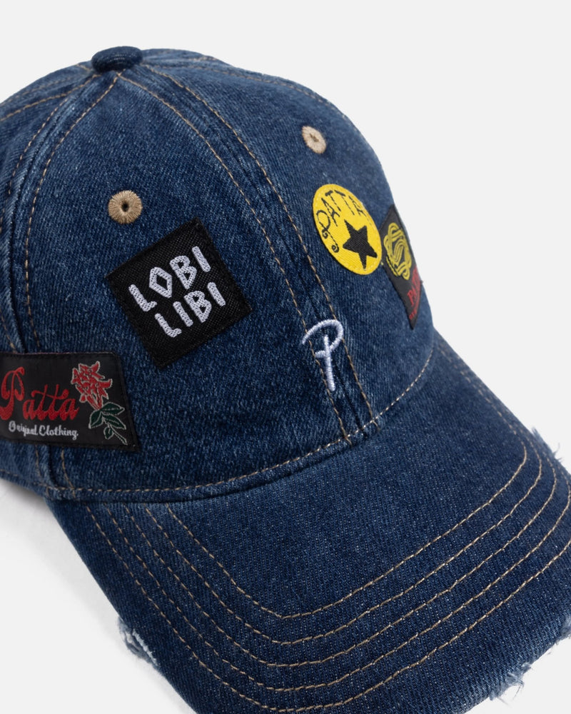 Patta Whole Lotta Labels Denim Cap (Light Blue Denim) - Patta