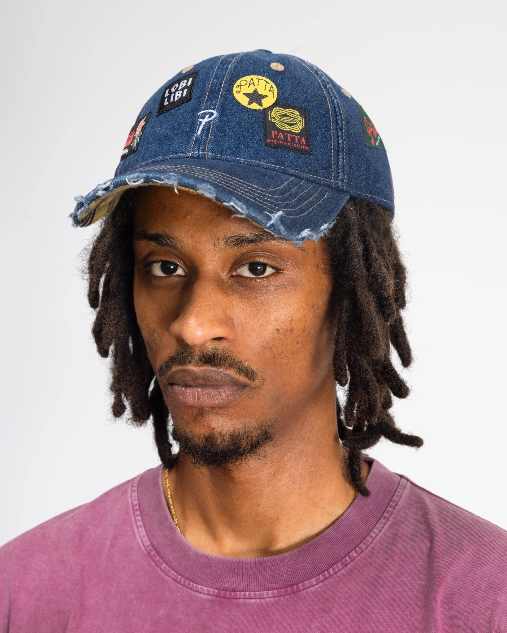 Patta Whole Lotta Labels Denim Cap (Light Blue Denim) - Patta