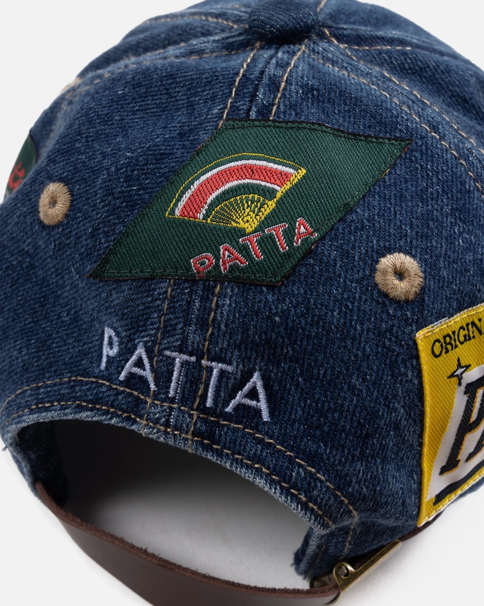 Patta Whole Lotta Labels Denim Cap (Light Blue Denim) - Patta