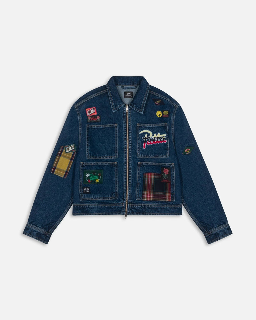 Patta Whole Lotta Labels Denim Jacket (Light Blue Denim) - Patta