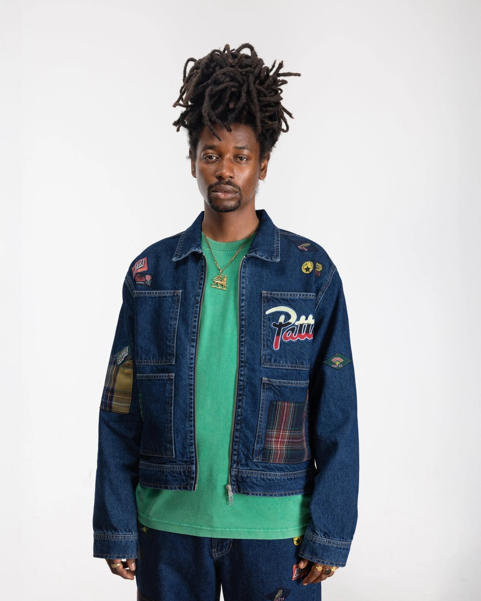 Patta Whole Lotta Labels Denim Jacket (Light Blue Denim) - Patta