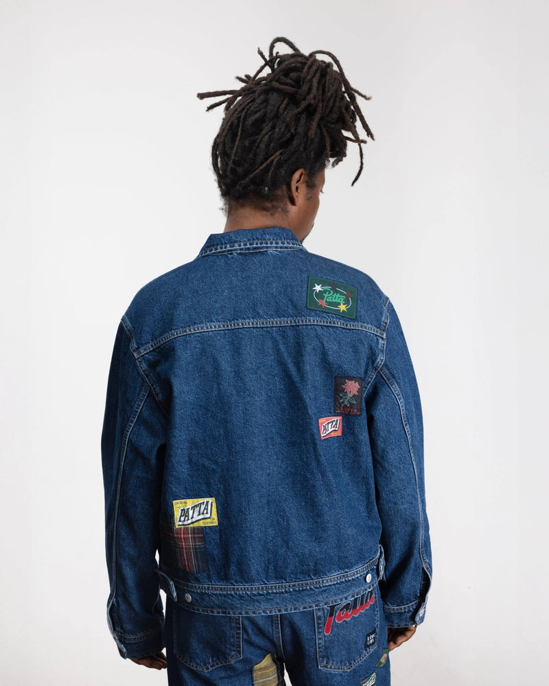 Patta Whole Lotta Labels Denim Jacket (Light Blue Denim) - Patta