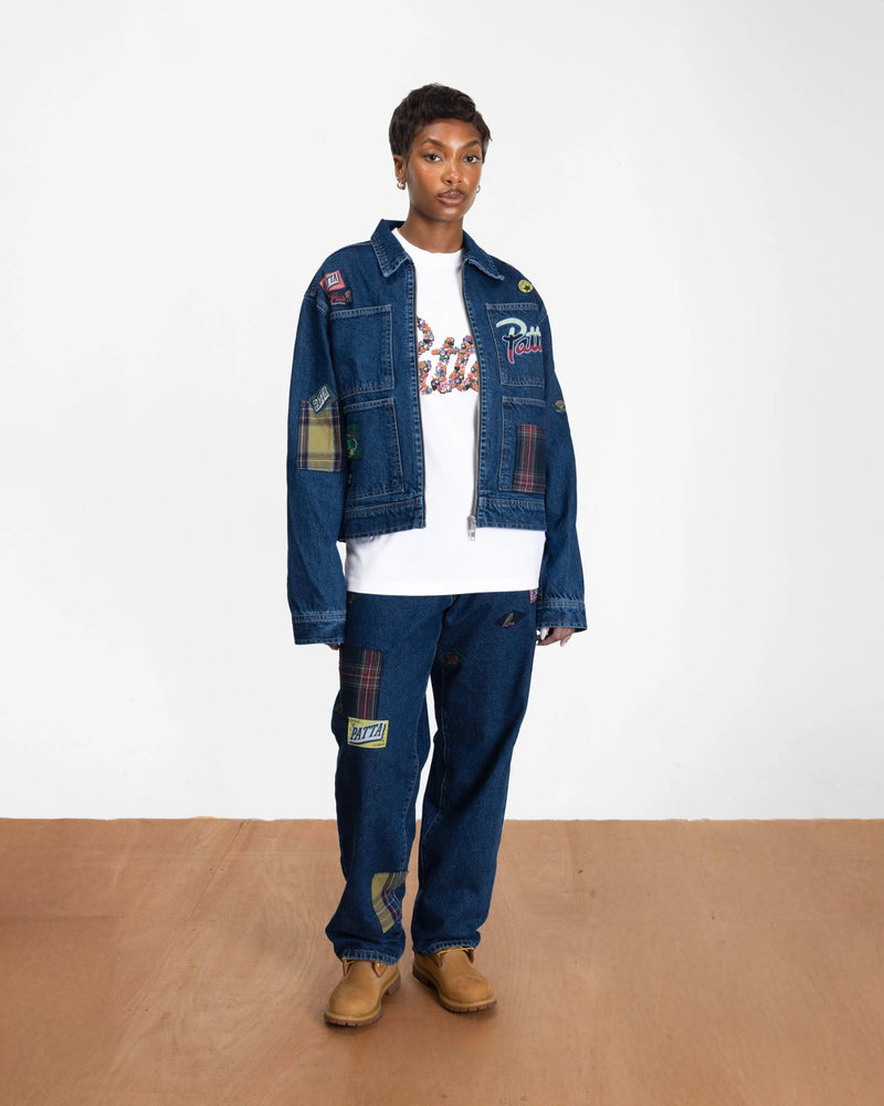 Patta Whole Lotta Labels Denim Jacket (Light Blue Denim) - Patta