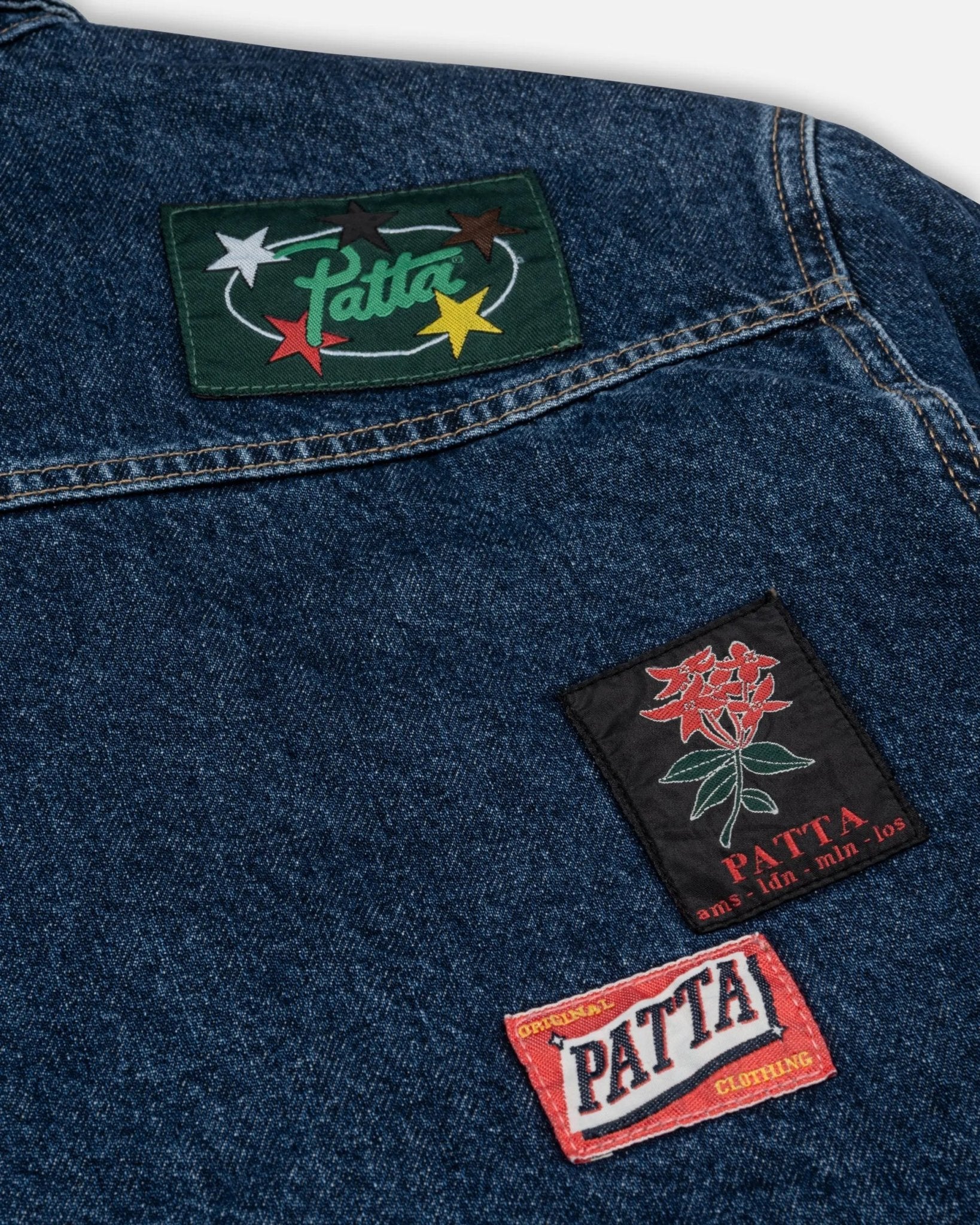 Patta Whole Lotta Labels Denim Jacket (Light Blue Denim) - Patta