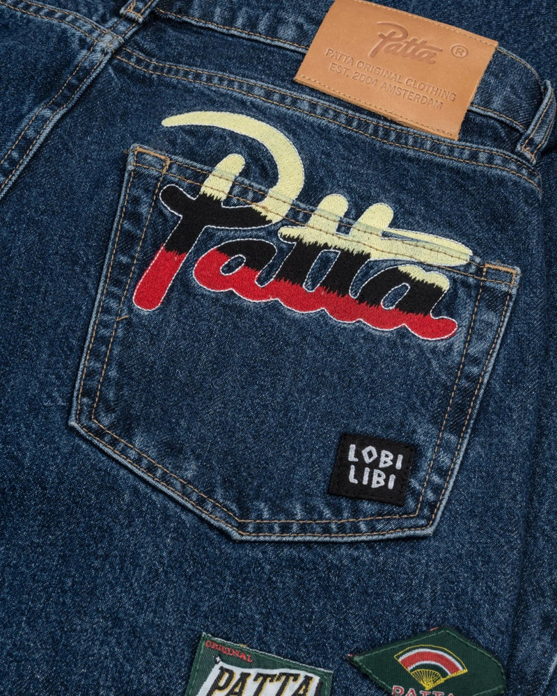 Patta Whole Lotta Labels Denim Pants (Blue Denim) - Patta